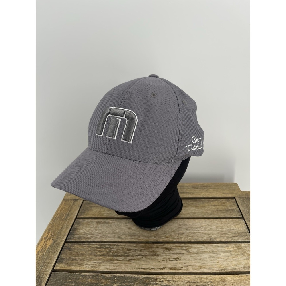 Travis Mathew Mens Hat Cap‎ Gray FlexFit Stretch Golf Athletic L-XL